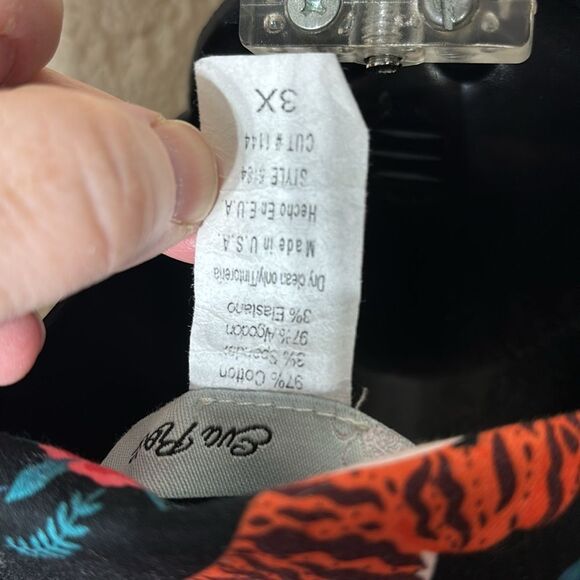 Eva rose vintage 1950s style floral tiger button up belted fit flare dress 3x - Picture 5 of 5